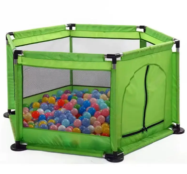 Манеж детский игровой 130х60 см складной, зеленый (79005-11)