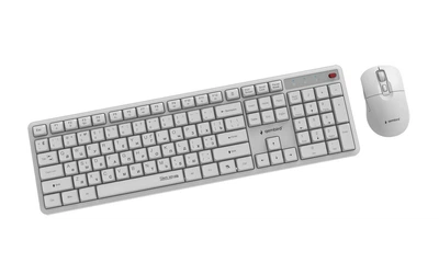 Комплект (клавиатура, мышь) беспроводной Gembird White (KBS-WMS-01-W-CYRL)