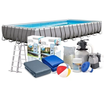 Бассейн каркасный INTEX 26378 Ultra Frame Pool, максимально полная комплектация, 975 x 488 x 132 см