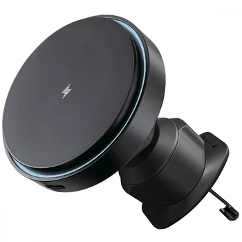 Держатель телефона с Беспроводной Зарядкой Proove Light Circle 15W black (WHLC15010001)