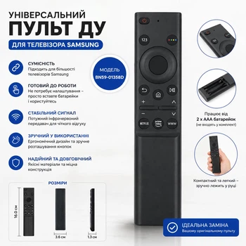 Пульт для Samsung Smart TV BN59-01358D с кнопками быстрого доступа Netflix / Prime Video / Интернет