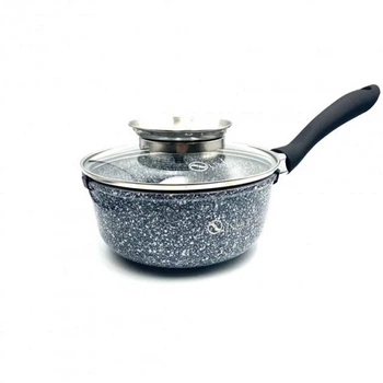 Ковш из нержавеющей стали с капсульным дном UNIQUE UN-5601 16 см с крышкой Silver
