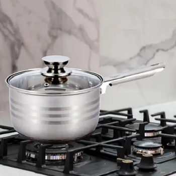 Ковш из нержавеющей стали с капсульным дном UNIQUE UN-5051 0.8 л с крышкой Silver
