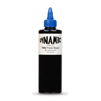 Тату краска Dynamic Triple Black TBK 240 мл черный пигмент для татуировок контуров и закраса Dynamic Colors