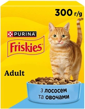 Сухий корм для дорослих котів Purina Friskies з лососем і овочами 300 г (7613031868063)