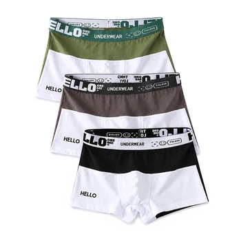 Набір чоловічих трусів боксерів Lesko PB3259 3XL Green/Gray/Black з 3 шт