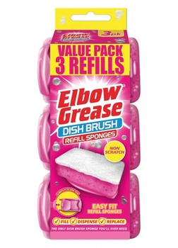Змінні губки для миття посуду Elbow Grease Pink Dish Brush Refill 3 шт