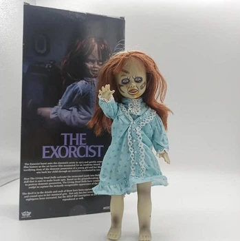 Коллекционная кукла The Exorcist Regan – фигурка из фильма «Экзорцист» в голубом платье, коллекционная хоррор-игрушка 25 см