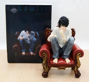Коллекционная аниме фигурка L (Эл Лолайт) L Lawliet с аниме «Тетрадь смерти» / Death Note на кресле 15 см