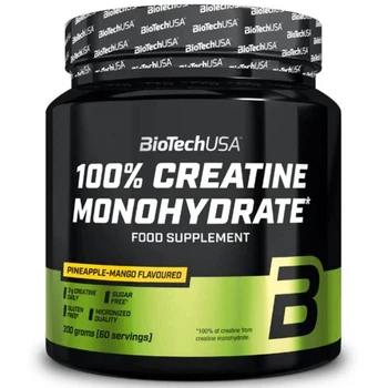 Креатин BioTechUSA 100% Creatine Monohydrate Micronized, 300 г, Pineapple-mango (креатин моногидрат микронизированный)