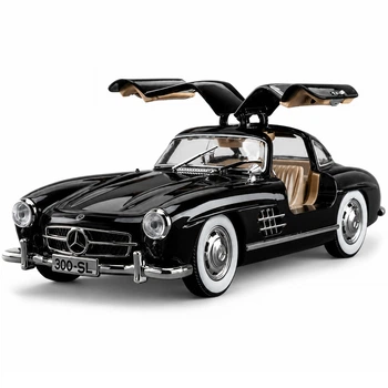 Металлическая модель Mercedes-Benz 300SL 1:24 инерционная машинка со светом и звуком, открывающиеся двери коллекционный автомобиль