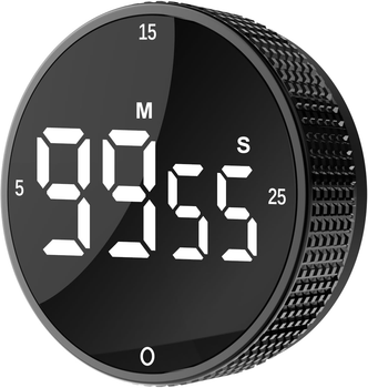 Ротационный цифровой таймер с магнитным креплением и LED дисплеем Black