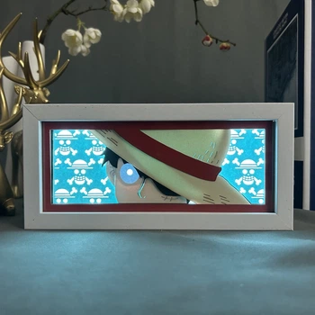 Многослойный Ночник лампа аниме One piece светильник Luffy Луффи Ван Пис RGB