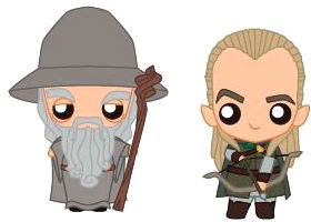 Набор фигурок SD Toys Pokis The Lord of the Rings Gandalf and Legolas 5 см (8435450233067)