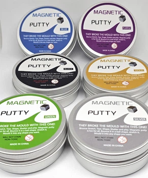Набор 6шт Магнитный Умный Пластилин антистресс Thinking Putty Игровой Набор с Магнитом / глазами 40 г Слайм