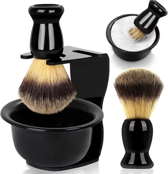 Набор для бритья (набор для барбера, для парикмахера, barber, ванночка, кисточка помазок, подставка, коротце)