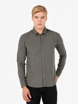 Рубашка хлопковая мужская Colin's CL1071394KHA M Khaki (8684112323879)