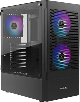 Корпус для ПК GAMDIAS TALOS E3 MESH / Mid Tower / ARGB, Закаленное стекло / Без БП / Черный (101647100)