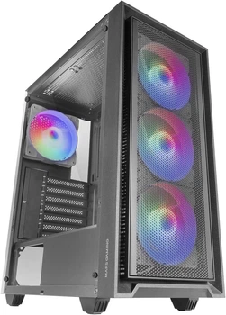 Корпус для ПК Mars Gaming MC-AIR / Midi Tower / FRGB, Закаленное стекло, Mesh / Без БП / Черный (101647101)