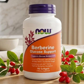 Берберин для підтримки рівня глюкози Berberine Glucose Support Now Foods 90 гелевих капсул