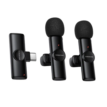 Беспроводная микрофонная система BOROFONE BFK16A Winner dual-mic (Type-C) Black