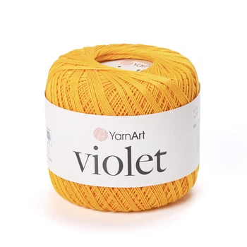 Пряжа мерсеризована YarnArt Violet 50г бавовна жовтогаряча №5307 (23505307)