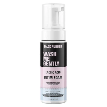 Пінка для інтимної гігієни з молочною кислотою і соком алое вера Wash me Gently Mr.SCRUBBER 150 ml