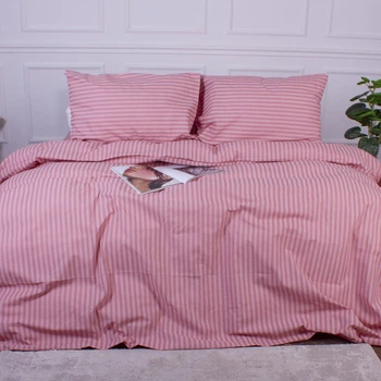 Комплект постельного белья MirSon Ranforce Elite 17-0607 Stripe Pink 143 x 210 см (2200008054595)
