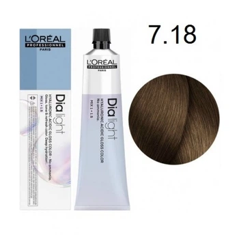 Краска L'Oreal Professionnel Dia Light (Ash Series) - 7.18 Блондин пепельный мокка (шоколадный)-60мл.
