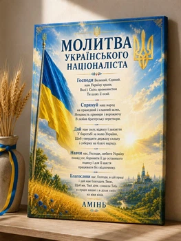 Патріотичний холст "Молитва українського націоналіста", розмір 30х40 см
