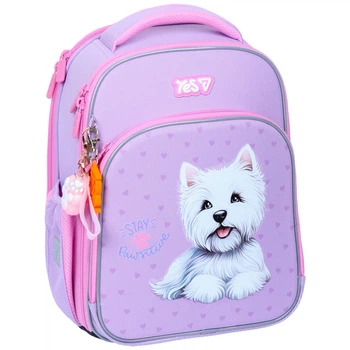 Рюкзак школьный Yes Stay Pawesome 38x29x17 см 18.7 л сиреневый (550226)