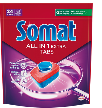 Таблетки для посудомийної машини Somat All in 1 Extra 24 шт (9000101809466/9000101851359)
