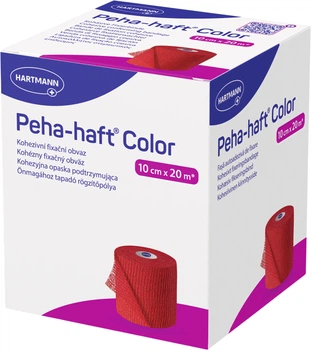 Бинт когезивный фиксирующий Hartmann Peha-haft Color красный 10 см x 20 м 1 шт (932462)