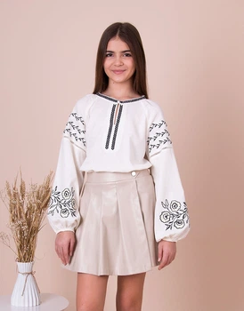 Вышиванка для девочки Mevis молочная 5461 158