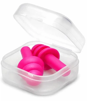 Беруши универсальные для плавания и от шума в пластиковом футляре Earplugs Pink (розовый)