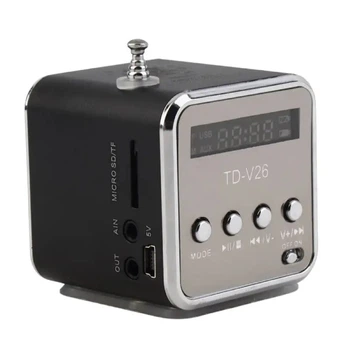Безпроводная Bluetooth колонка TD з FM радио модель v26 чорного цвета