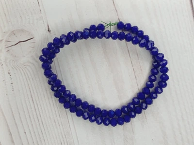 Намистини рондель 8*6 мм Темно-синій 1 нитка