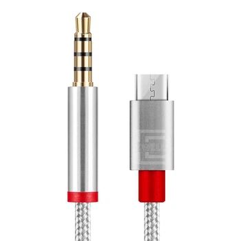Кабель Ewell Type-C - Audio, 4pin 3.5 мм, 1.0 метр, Silver (EW727)