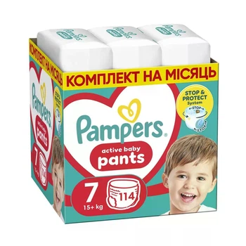 Подгузники-трусики Pampers Active Baby Pants размер 7 (15+ кг) 114 шт