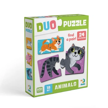 Пазл Dodo DUO Тваринки-половинки – дитячий пазл 18м+ для малюків