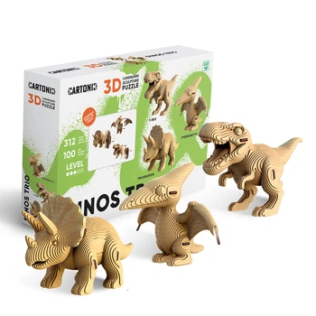 Трио Динозавров (DINOS TRIO) - Картонный 3D пазл