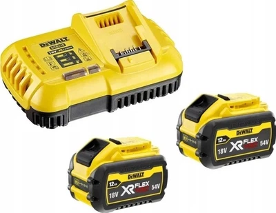 Набір акумуляторів для інструментів DeWalt 54 В 12 Ач із зарядним пристроєм 2 шт. (DCB118Y2-QW)