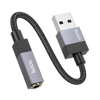 Кабель AUX Hoco UPA32D Clever converter USB to 3.5 1м Чорний