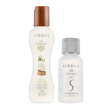 Набір для відновлення та блиску волосся BioSilk Silk Therapy Рідкий шовк 15 мл + Шовк із жасмином 67 мл