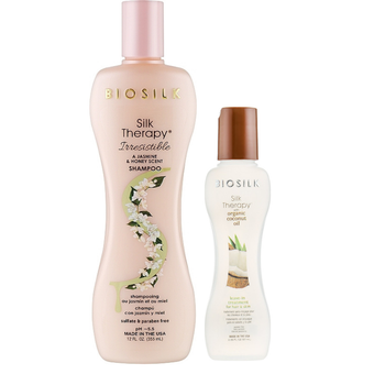 Набор для восстановления и блеска волос BioSilk Silk Therapy с жасмином Шампунь 355 мл + Жидкий шелк 67 мл
