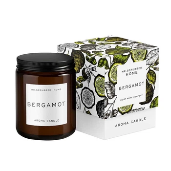 Ароматическая соевая свеча для дома Mr.SCRUBBER Home Aroma Candle Bergamot со свежим цитрусово-древесным ароматом 225 мл