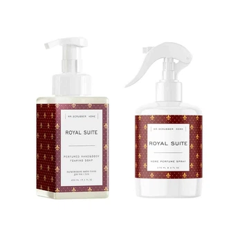 Набор для аромата дома и тела Mr.SCRUBBER: Аромаспрей для дома и текстиля Mr.SCRUBBER Home Perfume Spray Royal Suite 275 мл + Парфюмированное мыло-пенка для рук и тела Mr.SCRUBBER Perfumed Hand & Body Foaming Soap Royal Suite 450 мл
