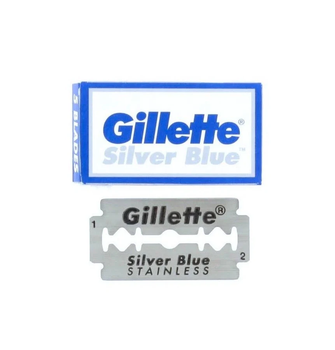 Сменные лезвия для безопасных бритв Gillette Silver Blue - Легендарная острота и мягкость, 5 шт