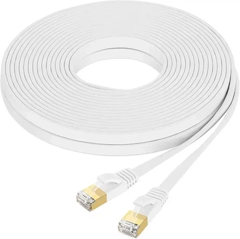 Сетевой кабель Ethernet CAT8 DDMALL 5 м, 40Gb/s, 2000 MHz, RJ45, плоский, белый
