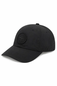 Кепка мужская чёрная хлопковая с логотипом компаса Stone Island CAP-STON-003-BLK